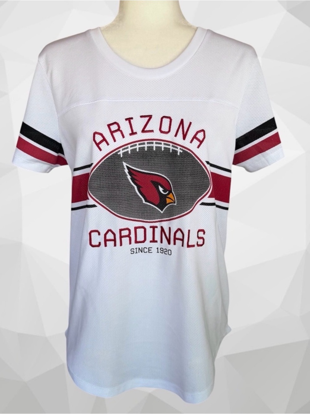 NFL Arizona Cardinals Soft Mesh Jersey Varsity Football Tee ~ Women’s Medium